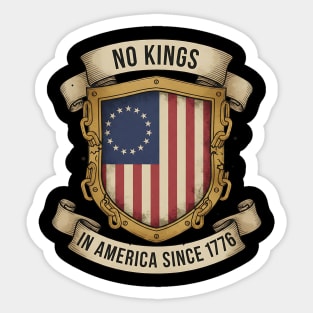 No Kings in America | Vintage 1776 Patriotic USA Flag | No Kings October 18 No Kings Day Sticker